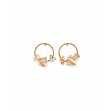 Gold Pink Cluster Ring Earring