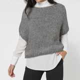 Celeste Alpaca Wool Vest - Oatmeal, Black, Charcoal