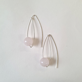 Nerida Rose Quartz Silver Drop Earring