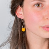Nerida Yellow Silver Drop Earring