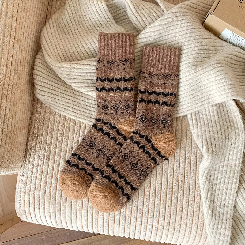 Warm Soft Cozy Thick Thermal Vintage Socks -3 colourways