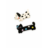BlackWhite CatDog Hair Slide