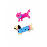PinkBlue CatDog Hair Slide