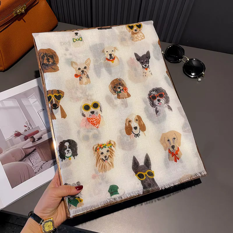 Summer scarf dog print-4 colourways