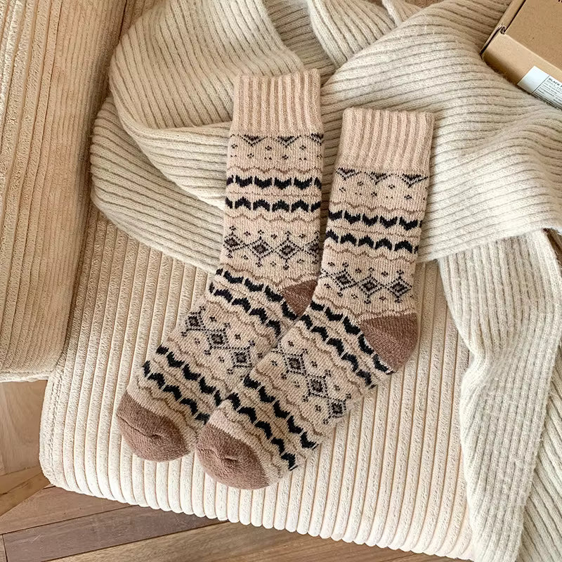 Warm Soft Cozy Thick Thermal Vintage Socks -3 colourways
