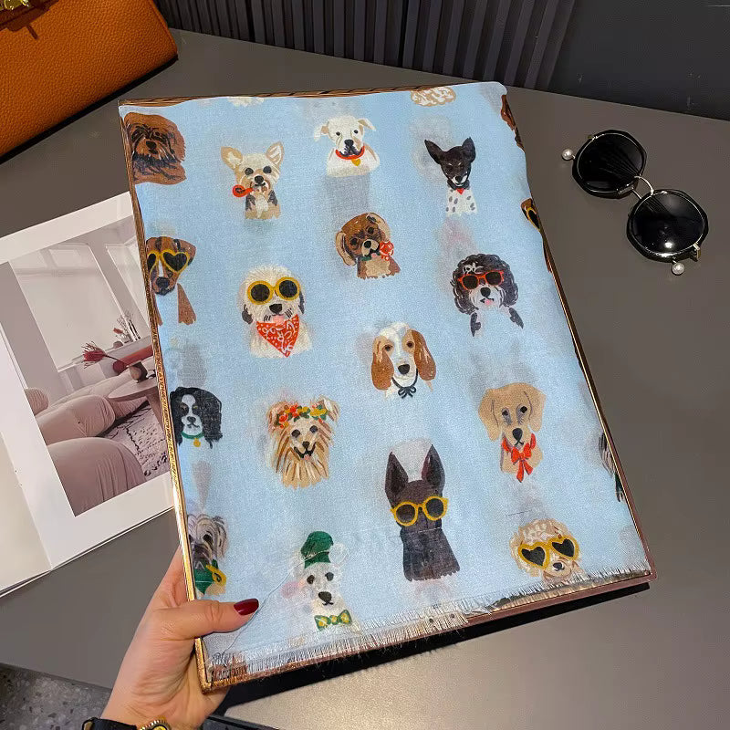 Summer scarf dog print-4 colourways