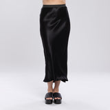 Muse Satin Skirt- Black