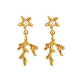 Hultquist Mini Coral Branch Earrings - Gold