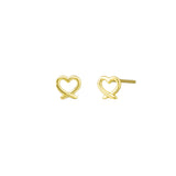 Gold Pretzel heart earring