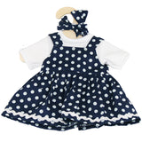 Hopscotch Doll Dress - Navy with polka dots