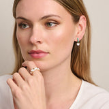 Two Tone Enamel Heart Huggies