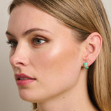 Enamel  and Crystal Huggies (Mint)