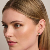 Gold Heart and Crystal Earrings