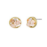 Pink Flower Crystal Bouquet Earring