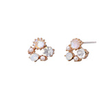 Rose Gold White Crystal Cluster earring