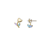 Blue Heart Flower earring