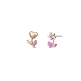 Pink Heart Flower earring