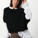Celeste Alpaca Wool Vest - Oatmeal, Black, Charcoal
