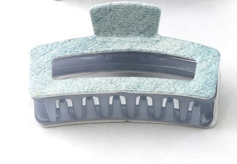 Denim Print Hair Clips