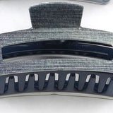 Large Denim Print Hair Clips