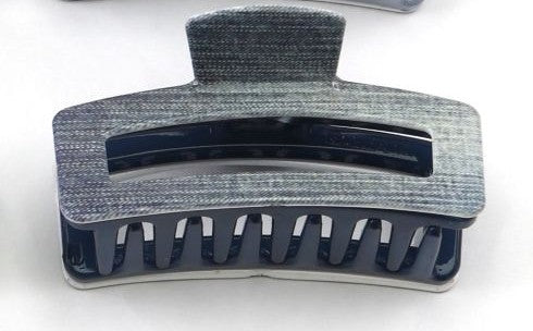 Denim Print Hair Clips