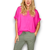 River Tee-hot pink