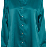 Stormie Satin Shirt -Peacock