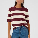 Lizza striped knit(Burgundy/Off White)