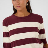 Lizza striped knit(Burgundy/Off White)