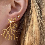 Hultquist Mini Coral Branch Earrings - Gold
