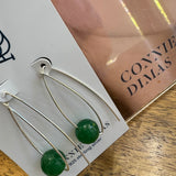 Nerida Green Agate Silver Drop Earring