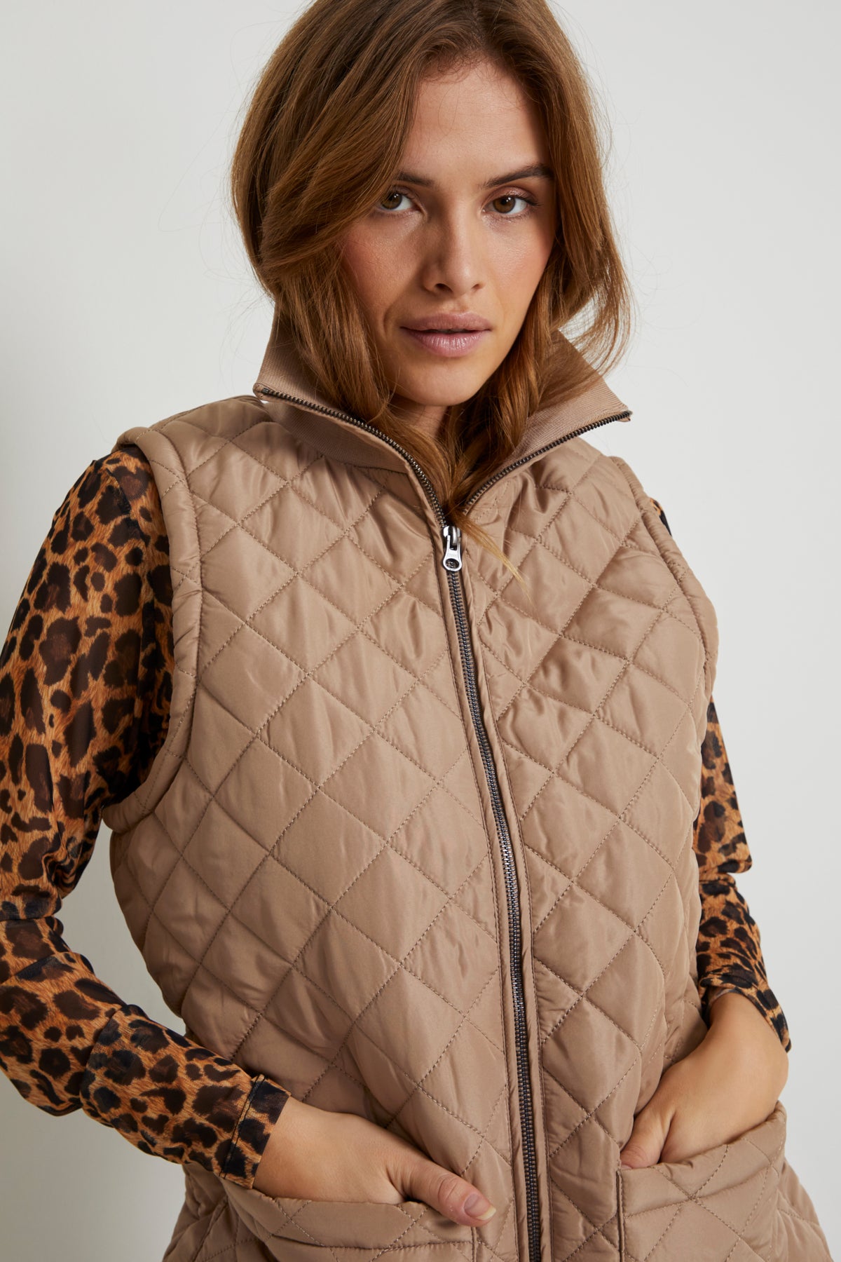 Severina Quilted Waistcoat - Tan