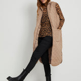 Severina Quilted Waistcoat - Tan