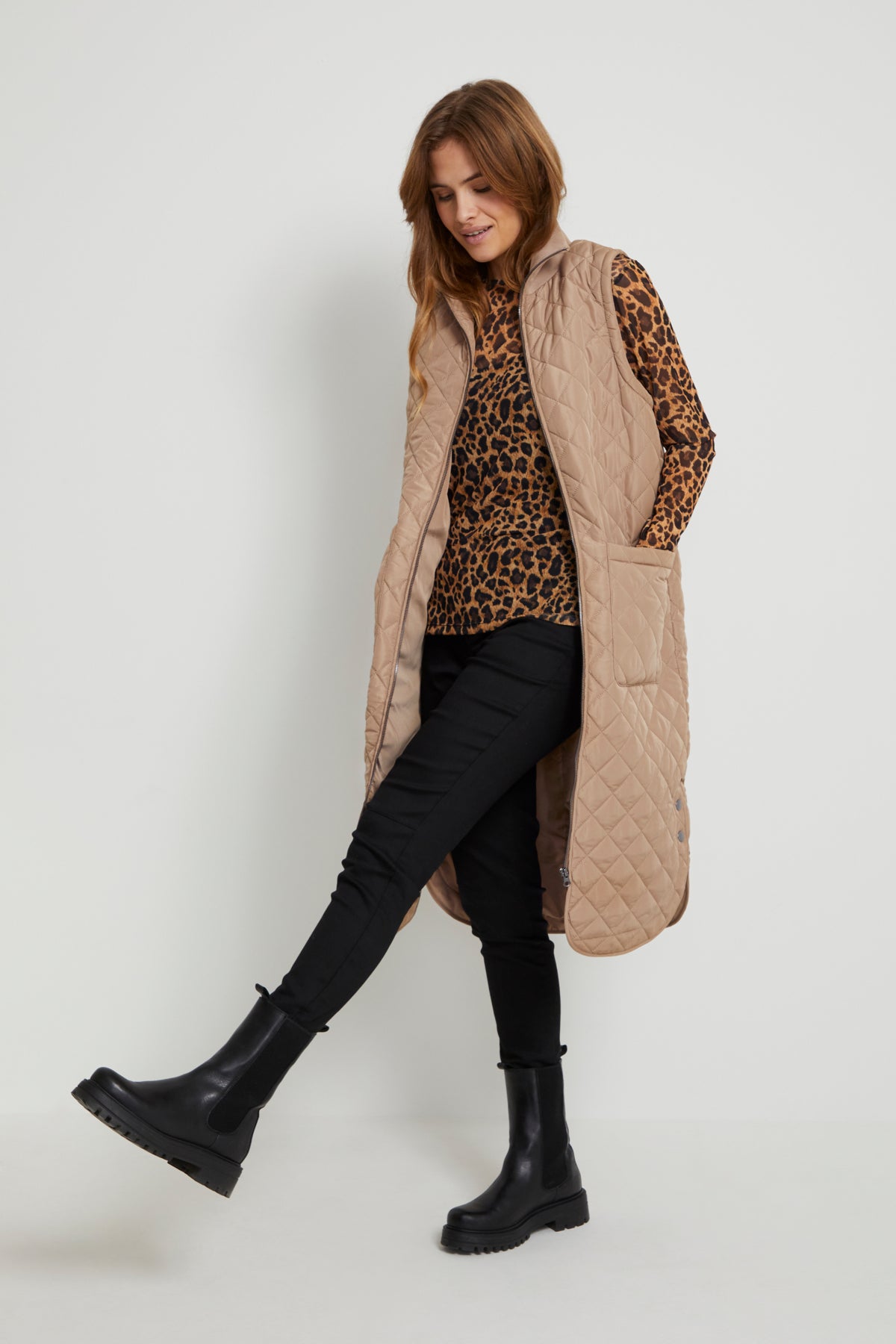 Severina Quilted Waistcoat - Tan