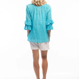 Essential Frill Top - Aqua