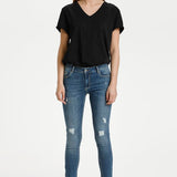 Torn Celinazip Jeans - Medium Blue